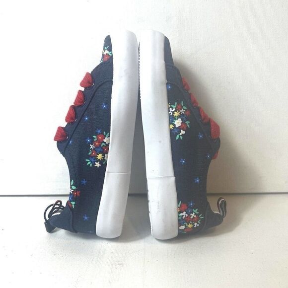 NEW Tommy Hilfiger Toddler Girls Sneakers Blue/Red Floral Size 7 Lace Up Low Top - Picture 4 of 10